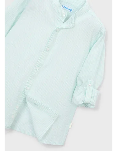 Camisa m/l c/mao rayas - Menta     