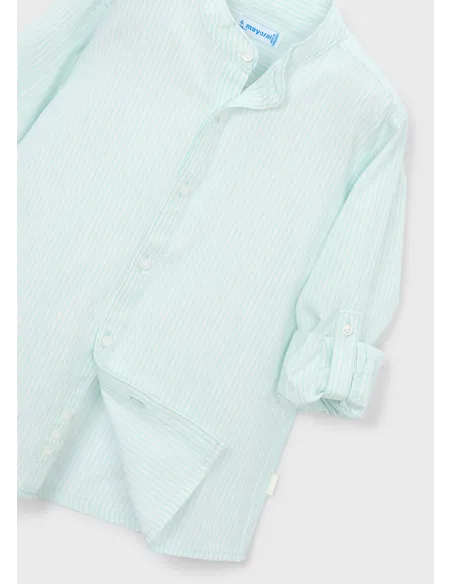 Camisa m/l c/mao rayas - Menta     