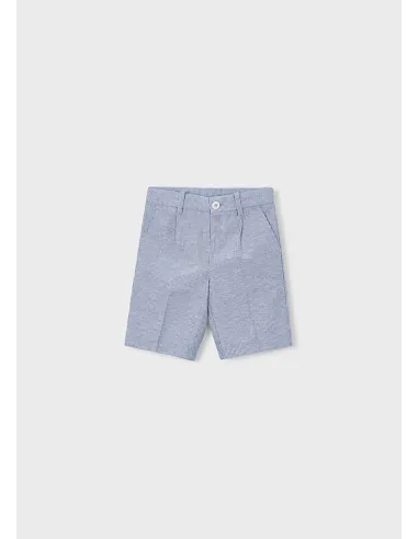 Bermuda lino suiting – Añil rayas