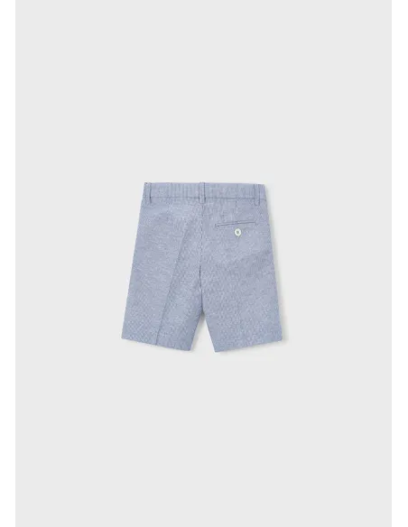 Bermuda lino suiting – Añil rayas