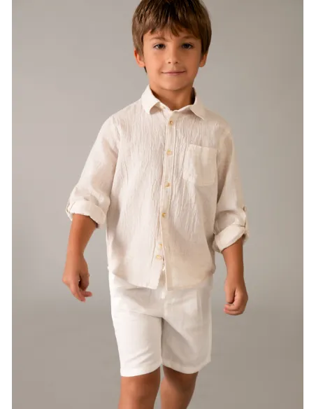 Bermuda lino relaxed - Nata      