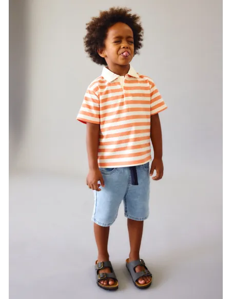 Bermuda soft denim jogger - Claro     