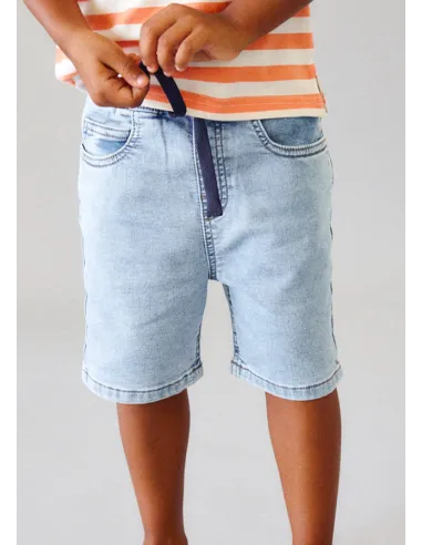 Bermuda soft denim jogger - Claro     