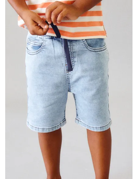 Bermuda soft denim jogger - Claro     