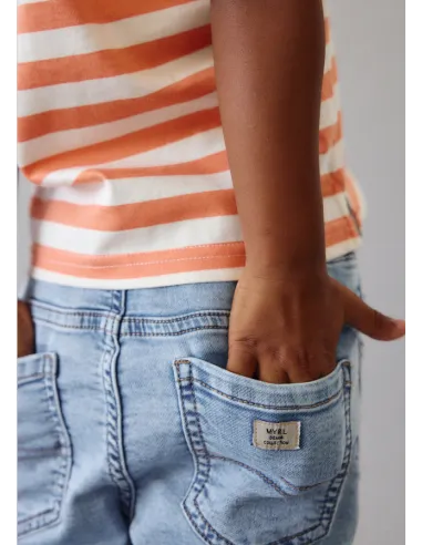 Bermuda soft denim jogger - Claro     