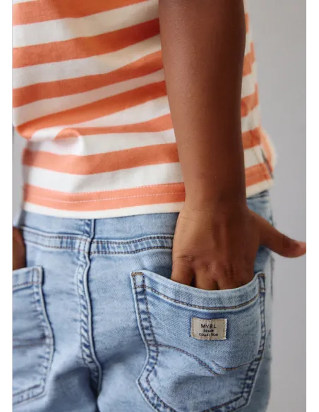 Bermuda soft denim jogger - Claro     