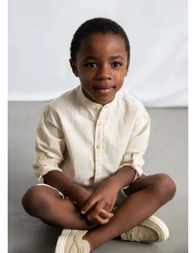 Conj. bermuda lino suiting - Avena     