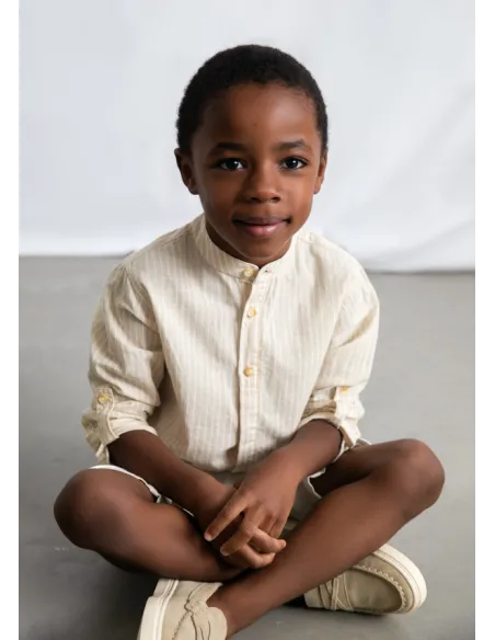 Conj. bermuda lino suiting - Avena     