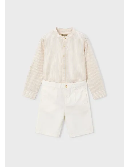 Conj. bermuda lino suiting - Avena     