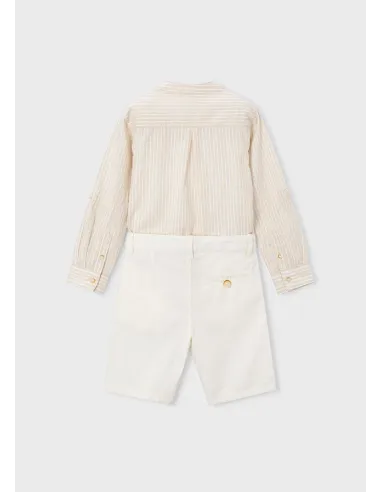 Conj. bermuda lino suiting - Avena     