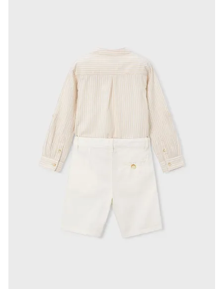 Conj. bermuda lino suiting - Avena     