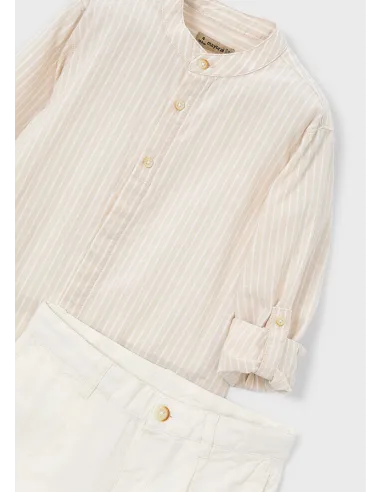 Conj. bermuda lino suiting - Avena     