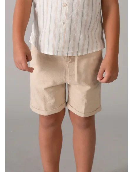Conj. bermuda lino suiting - Mocca     