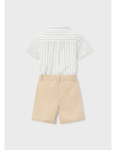 Conj. bermuda lino suiting - Mocca     