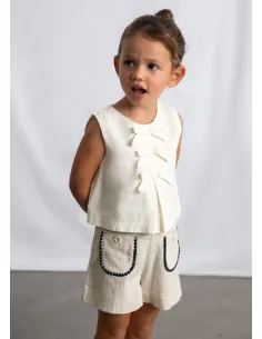 Pantalon corto bolsillos - Lino      