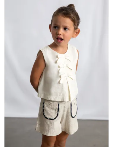 Pantalon corto bolsillos - Lino      