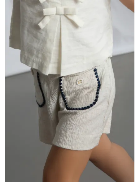 Pantalon corto bolsillos - Lino      