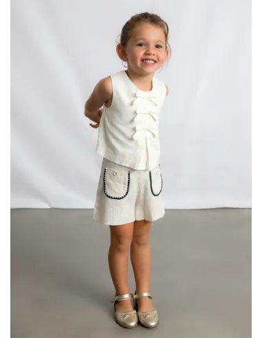 Pantalon corto bolsillos - Lino      