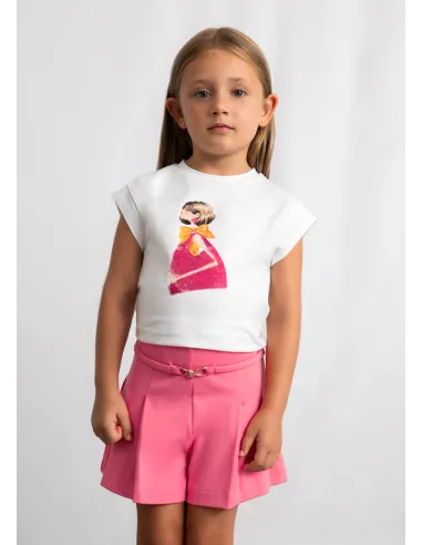 Pantalon corto punto roma - Geranio   