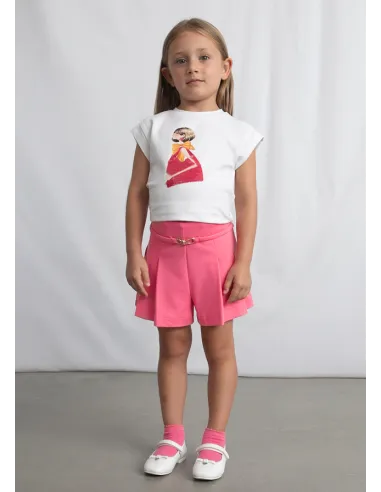 Pantalon corto punto roma - Geranio   