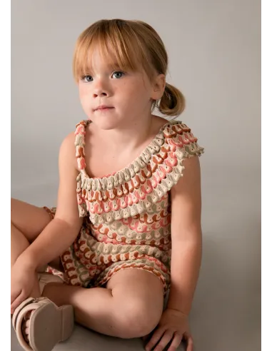 Conj. short punto fantasia - Mandarina 