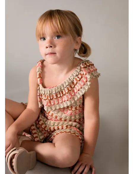 Conj. short punto fantasia - Mandarina 