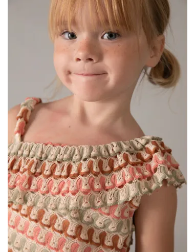 Conj. short punto fantasia - Mandarina 