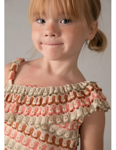 Conj. short punto fantasia - Mandarina 