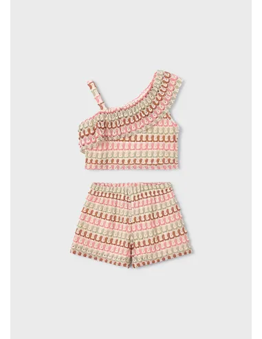 Conj. short punto fantasia - Mandarina 