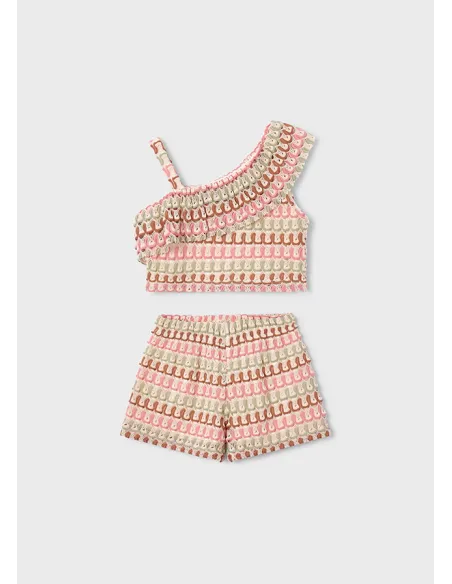 Conj. short punto fantasia - Mandarina 