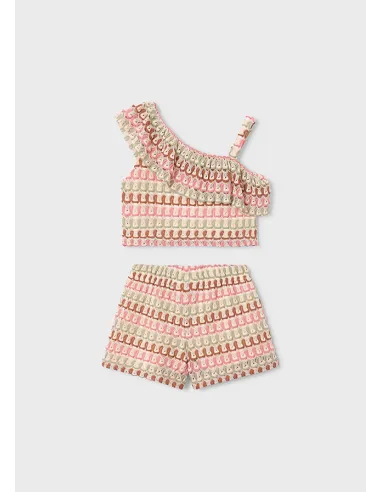 Conj. short punto fantasia - Mandarina 