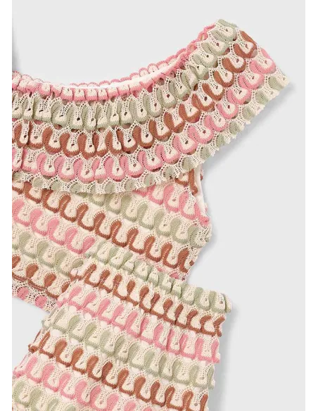 Conj. short punto fantasia - Mandarina 