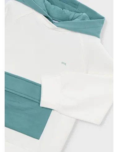 Pullover combinado - Nata-alga 