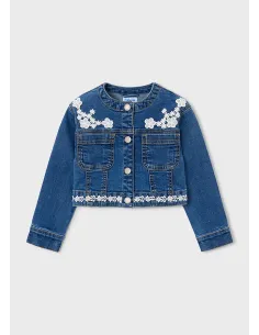 Cazadora denim guipur - Oscuro    