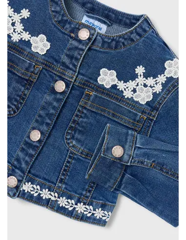 Cazadora denim guipur - Oscuro    