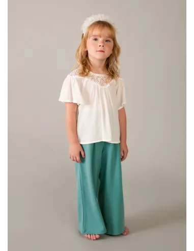 Pantalon largo punto roma - Menta     