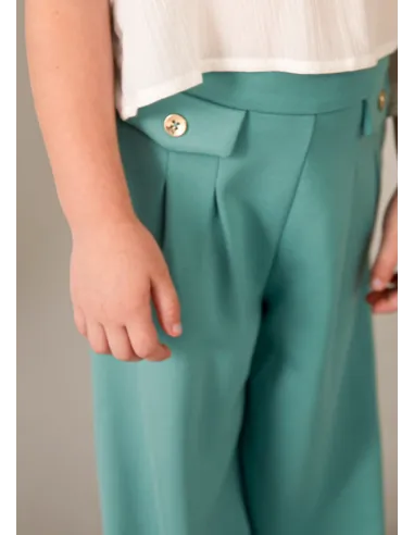 Pantalon largo punto roma - Menta     