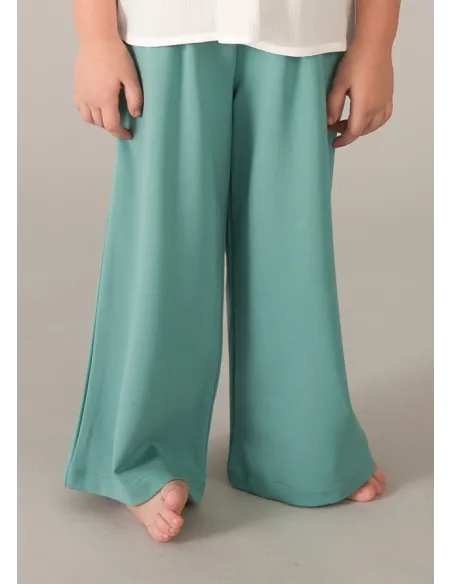 Pantalon largo punto roma - Menta     