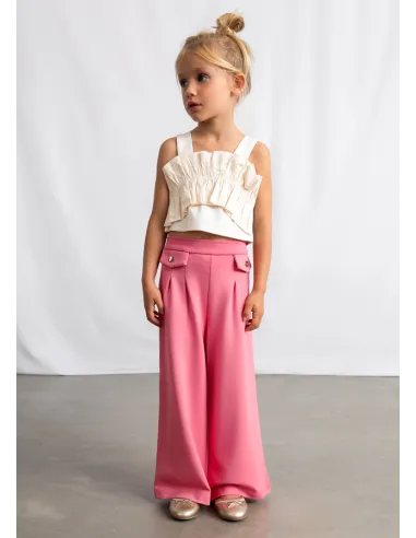 Pantalon largo punto roma - Camelia   