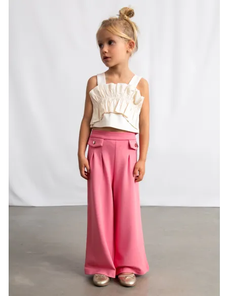 Pantalon largo punto roma - Camelia   