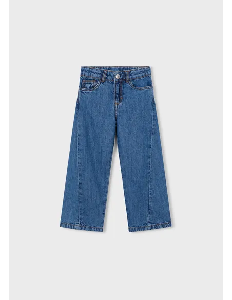 Pantalon largo denim fluido - Oscuro    