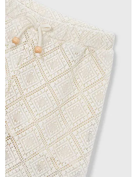 Pantalon largo crochet - Garbanzo  