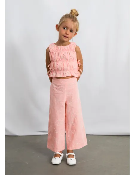 Conj. pantalon largo bordado - Blossom   