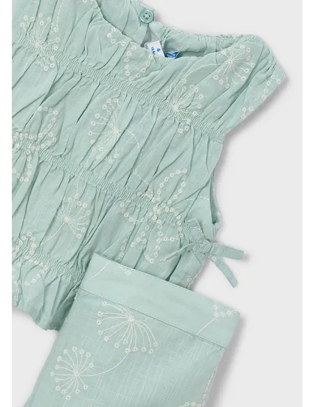 Conj. pantalon largo bordado - Lago      