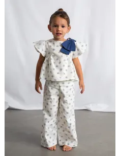 Conj. pantalon largo estampad - Hueso     