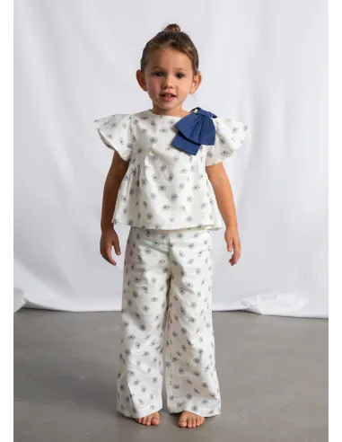 Conj. pantalon largo estampad - Hueso     