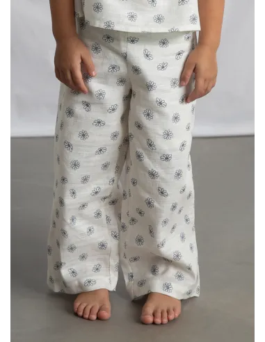 Conj. pantalon largo estampad - Hueso     