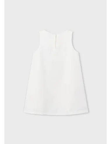 Vestido crepe flores - Crudo     