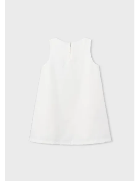 Vestido crepe flores - Crudo     