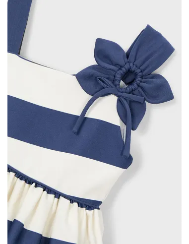 Vestido asimetrico flor - Porcelana